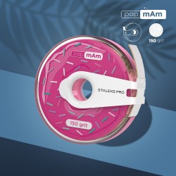Staleks Pro Expert PapmAm ATC-150W balta vienreizlietojamā abrazīvā lente plastmasas futrālī 7m 150 griti