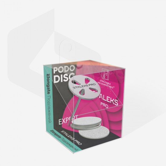 Staleks Pro Expert Pododisc PDLSET-20 pagarināts pedikīra disks 20mm ar vienreizlietojamo vīļu komplektu 180 griti 5gab