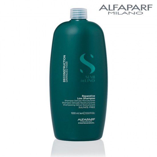 AlfaParf Semi Di Lino RECONSTRUCTION atjaunojošs šampūns bojātiem vai balinātiem matiem, 1000 ml
