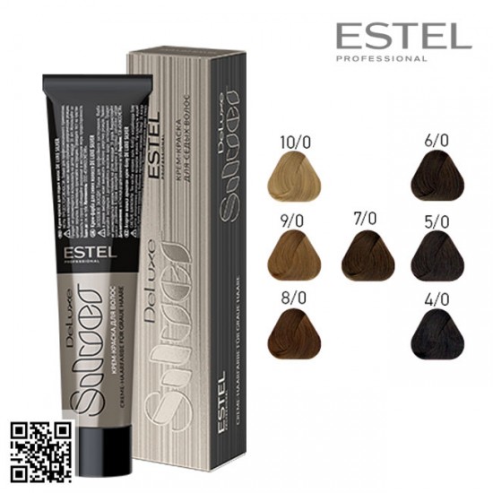 Estel DeLuxe Silver 4/0 krāsa-kopšana matiem 60ml