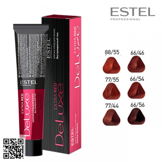 Estel DeLuxe Extra Red 77/55 krāsa-kopšana matiem 60ml