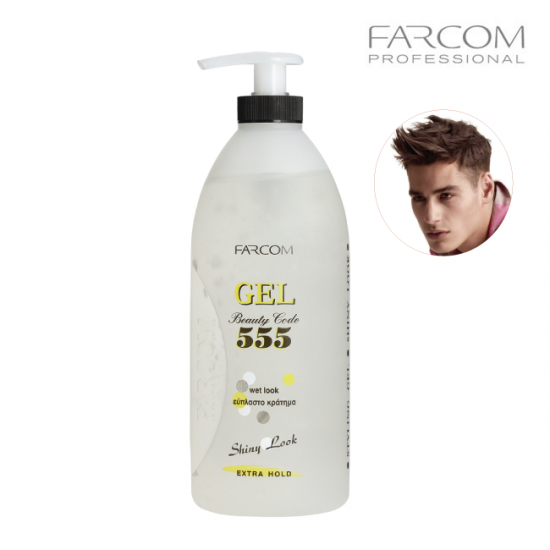 Farcom Gel 555 stipra fiksācija matu želeja 600ml