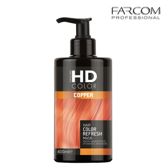 Farcom HD Refresh Mask Copper krāsu atsvaidzinoša matu maska, kas atdzīvina un uzlabo matu krāsu 400ml
