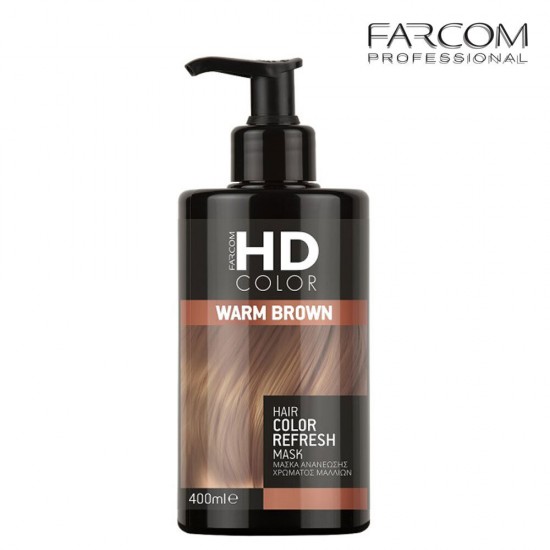 Farcom HD Refresh Mask Warm Brown krāsu atsvaidzinoša matu maska, kas atdzīvina un uzlabo matu krāsu 400ml
