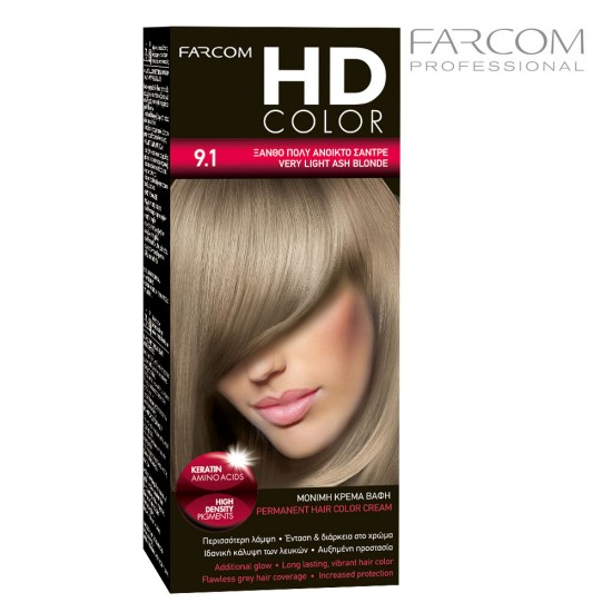 Farcom HDCOLOR Hair Set matu krāsošanas komplekts 9.1-Very Light Ash Blonde