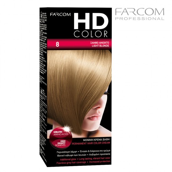 Farcom HDCOLOR Hair Set matu krāsošanas komplekts 8-Light Blonde