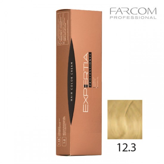 Farcom Expertia permanenta matu krēmkrāsa 100ml 12.3-VE Very light golden blonde