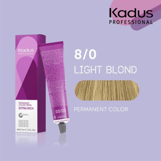 Kadus Professional 8/0 Permanent Extra Rich hair color 60 ml