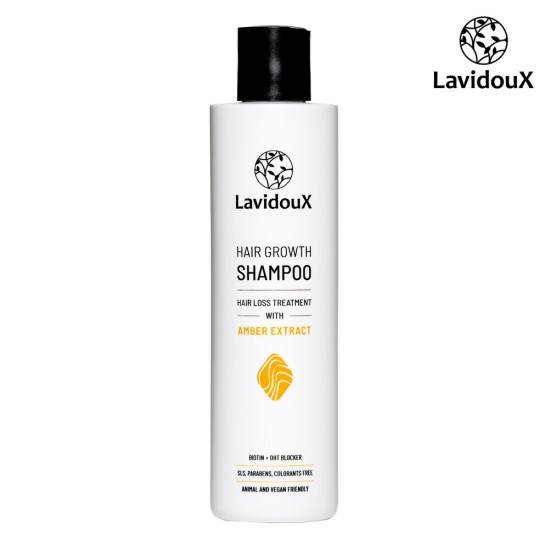 Lavidoux Matu augšanas šampūns ar dzintara ekstraktu un jojobas eļļu, 250 ml