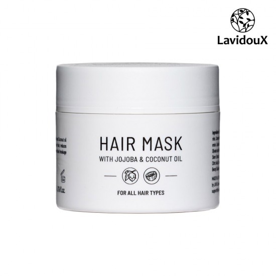 Lavidoux Dabīga matu maska ar ziemeļvalstu kokvilnas ekstraktu, jojobas un kokosriekstu eļļu, 200ml