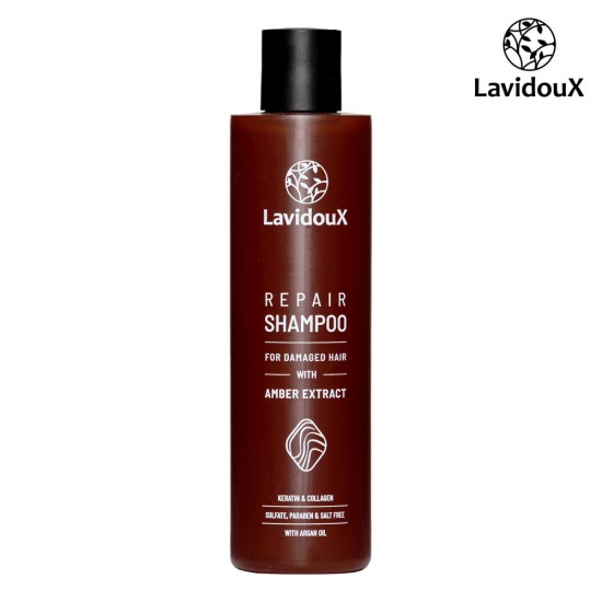 Lavidoux Matu atjaunojošs šampūns ar dzintara ekstraktu un argana eļļu, 1000 ml