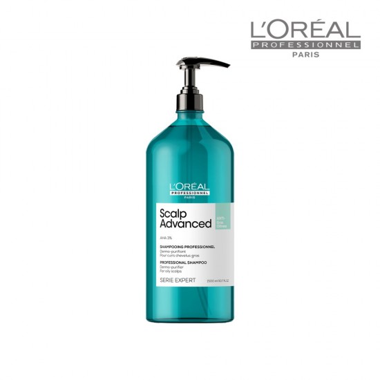 L'Oreal Professionnel Scalp Advanced Anti - Oilness attīrošais šampūns taukainiem matiem 1500 ml