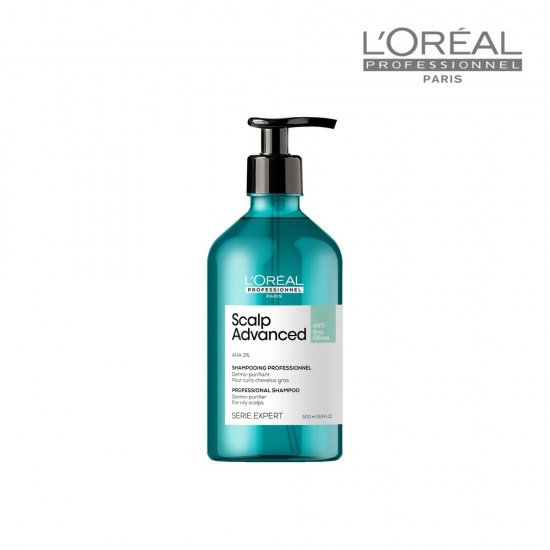 L'Oreal Professionnel Scalp Advanced Anti - Oilness attīrošais šampūns taukainiem matiem 500 ml