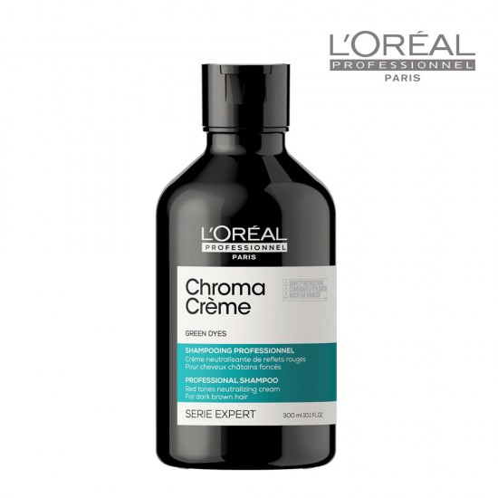 Loreal Serie Expert Chroma Creme zaļš šampūns neitralizē sarkanus apakštoņus 300ml
