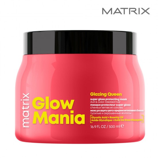 Matrix Glow Mania maska krāsotiem matiem ar glikolskābi 500ml