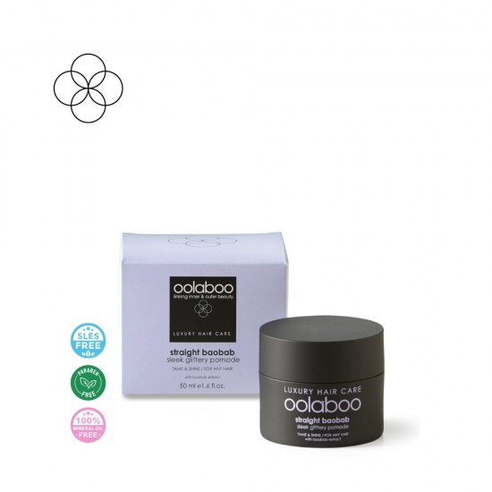 Oolaboo straight baobab sleek glittery pomāde 50 ml