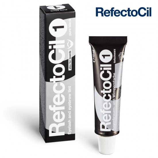 RefectoCil 1 Pure Black melna krāsa skropstām un uzacīm 15ml