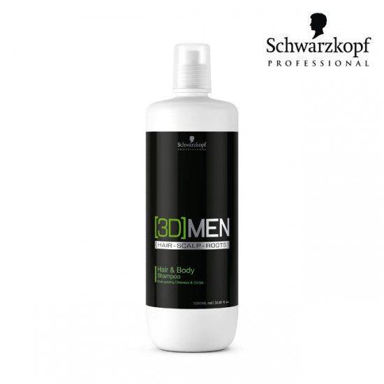 Schwarzkopf 3D Men Hair&Body šampūns 1L 