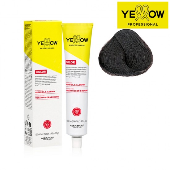 YELLOW COLOR перманентная краска для волос, тон Medium Natural Brown Nr. 4, 100мл