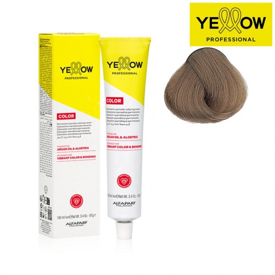 YELLOW COLOR permanentā matu krāsa, tonis Light Natural Blonde Nr. 8, 100ml