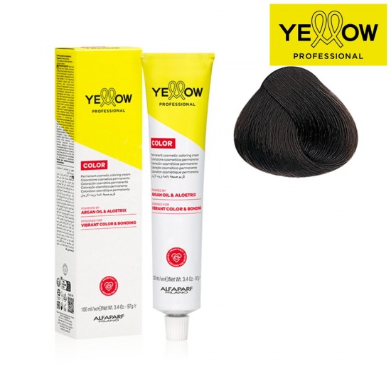 YELLOW COLOR permanentā matu krāsa, tonis Light Intense Brown Nr. 5.00, 100ml
