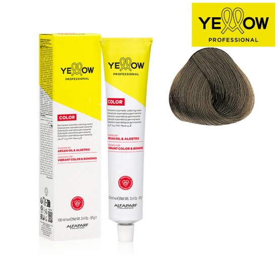 YELLOW COLOR permanentā matu krāsa, tonis Light Intense Ash Blonde Nr. 8.11, 100ml