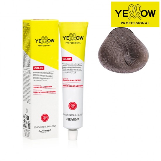 YELLOW COLOR permanentā matu krāsa, tonis Light Violet Ash Blonde Nr. 8.21, 100ml