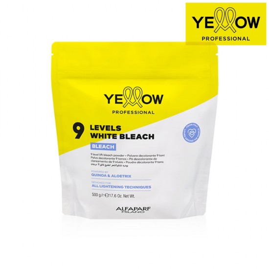 YELLOW BLEACH 9 LEVELS pulveris bez pigmenta matu balināšanai līdz 9 līmeņiem, 500g