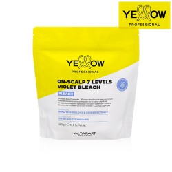 YELLOW BLEACH 7 LEVELS ON-SCALP порошок с фиолетовым пигментом для осветления корней волос до 7 уровней, 500г