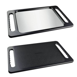 Hairdressing mirror with double handles Hairdressing mirror with double handles