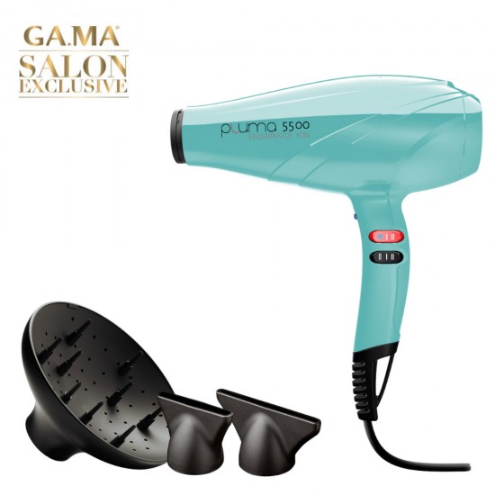 Gama Pluma 5500 Endurance Ion фен для волос бирюзового цвета 2400Вт